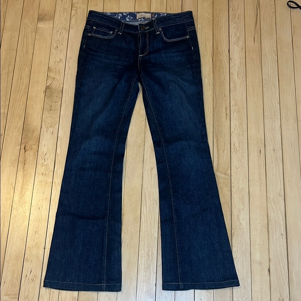 Paige Blue Flare Wide Leg Jeans